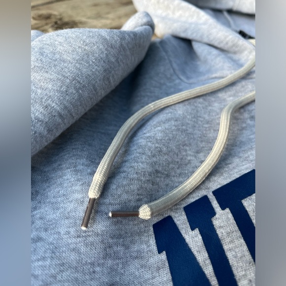 NEW Juniors NEW YORK Hoodie Sm Gray Hooded Sweatshirt Kangaroo Pocket Drawstring - Picture 6 of 10